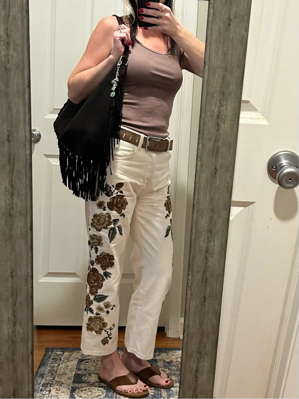NWT Free People Finn Suede Fringe Shoulder Bag w/ Included Bag Charm